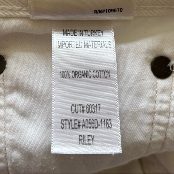 Agolde Riley Slant White Denim High Rise Straight Cropped Ripped Jeans EUC Sz 26 - Picture 8 of 10